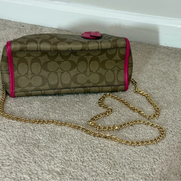Coach Signature Bennett Brown and Pink Mini Satchel - Picture 4 of 16